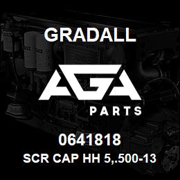 0641818 Gradall SCR CAP HH 5,.500-13X2.250 | AGA Parts