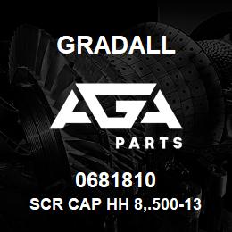 0681810 Gradall SCR CAP HH 8,.500-13X1.250 | AGA Parts