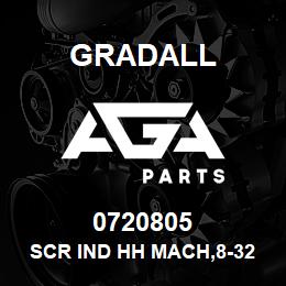 0720805 Gradall SCR IND HH MACH,8-32X.625 | AGA Parts