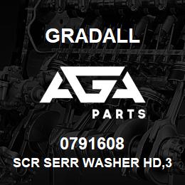 0791608 Gradall SCR SERR WASHER HD,3/8-16X1.00 | AGA Parts