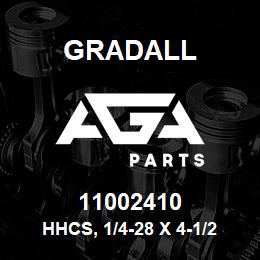 11002410 Gradall HHCS, 1/4-28 X 4-1/2 GRD5 -ZN | AGA Parts