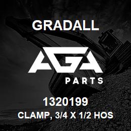 1320199 Gradall CLAMP, 3/4 X 1/2 HOSE | AGA Parts