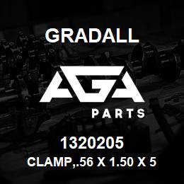 1320205 Gradall CLAMP,.56 X 1.50 X 5.18 | AGA Parts