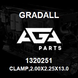 1320251 Gradall CLAMP,2.00X2.25X13.00 HDPE | AGA Parts