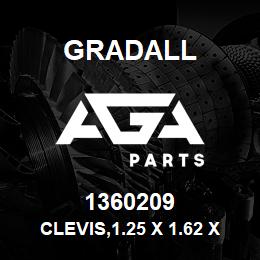 1360209 Gradall CLEVIS,1.25 X 1.62 X 3.50 4140 | AGA Parts