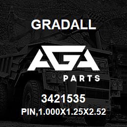 3421535 Gradall PIN,1.000X1.25X2.52 130 KSI | AGA Parts