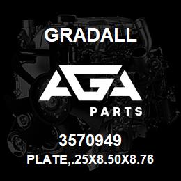 3570949 Gradall PLATE,.25X8.50X8.76 A36 | AGA Parts