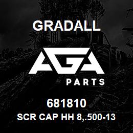 681810 Gradall SCR CAP HH 8,.500-13X1.250 | AGA Parts