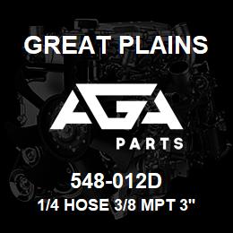 548-012D Great Plains 1/4 HOSE 3/8 MPT 3'6 LONG | AGA Parts
