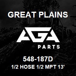 548-187D Great Plains 1/2 HOSE 1/2 MPT 13'10 LONG | AGA Parts
