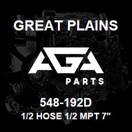 548-192D Great Plains 1/2 HOSE 1/2 MPT 7'4 LONG | AGA Parts