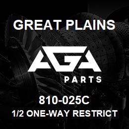 810-025C Great Plains 1/2 ONE-WAY RESTRICTOR VALVE | AGA Parts