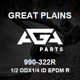 990-322R Great Plains 1/2 ODX1/4 ID EPDM RUBBER BLK | AGA Parts