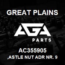 AC355905 Great Plains ,ASTLE NUT ADR NR. 908DF39/50 | AGA Parts