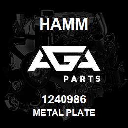 1240986 Hamm METAL PLATE | AGA Parts