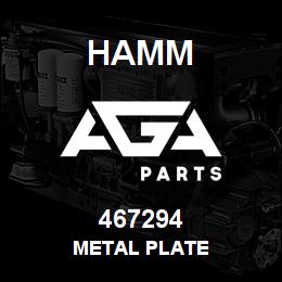 467294 Hamm METAL PLATE | AGA Parts