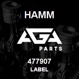 477907 Hamm LABEL | AGA Parts