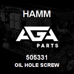 505331 Hamm OIL HOLE SCREW | AGA Parts