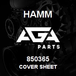850365 Hamm COVER SHEET | AGA Parts