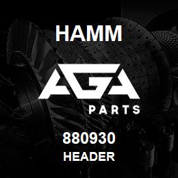 880930 Hamm HEADER | AGA Parts