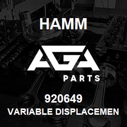 920649 Hamm VARIABLE DISPLACEMENT PUMP | AGA Parts
