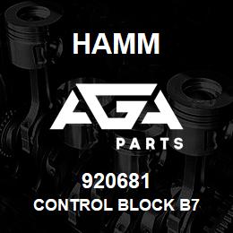 920681 Hamm CONTROL BLOCK B7 | AGA Parts