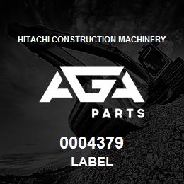 0004379 Hitachi Construction Machinery Label | AGA Parts
