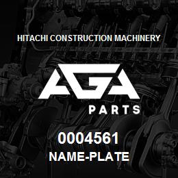 0004561 Hitachi Construction Machinery NAME-PLATE | AGA Parts