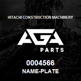 0004566 Hitachi Construction Machinery NAME-PLATE | AGA Parts