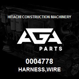 0004778 Hitachi Construction Machinery HARNESS,WIRE | AGA Parts