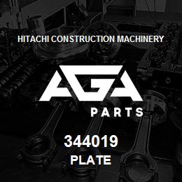344019 Hitachi Construction Machinery PLATE | AGA Parts