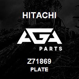 Z71869 Hitachi Construction Machinery PLATE | AGA Parts