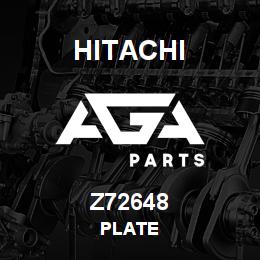 Z72648 Hitachi Construction Machinery PLATE | AGA Parts