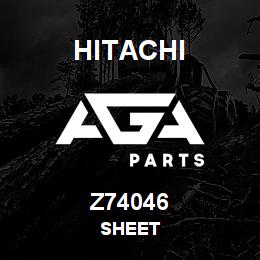Z74046 Hitachi Construction Machinery SHEET | AGA Parts