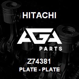 Z74381 Hitachi Construction Machinery Plate - PLATE | AGA Parts