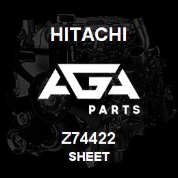 Z74422 Hitachi Construction Machinery SHEET | AGA Parts