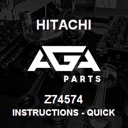 Z74574 Hitachi Construction Machinery Instructions - QUICK REF. CARD - FRANKREICH | AGA Parts