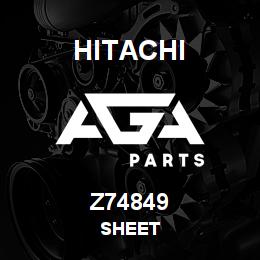 Z74849 Hitachi Construction Machinery SHEET | AGA Parts