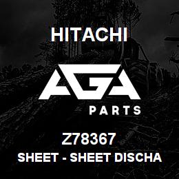 Z78367 Hitachi Construction Machinery Sheet - SHEET DISCHARGE BEATER LH | AGA Parts