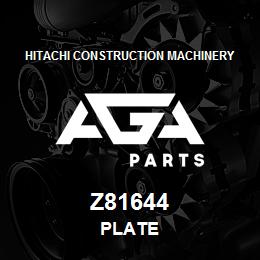 Z81644 Hitachi Construction Machinery PLATE | AGA Parts