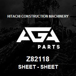Z82118 Hitachi Construction Machinery Sheet - SHEET | AGA Parts