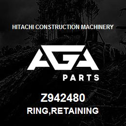 Z942480 Hitachi Construction Machinery RING,RETAINING | AGA Parts