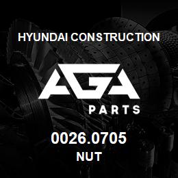0026.0705 Hyundai Construction NUT | AGA Parts