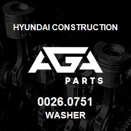 0026.0751 Hyundai Construction WASHER | AGA Parts