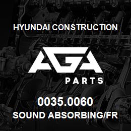 0035.0060 Hyundai Construction SOUND ABSORBING/FR | AGA Parts