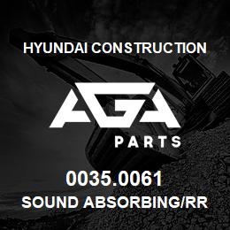 0035.0061 Hyundai Construction SOUND ABSORBING/RR | AGA Parts