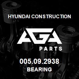 005.09.2938 Hyundai Construction BEARING | AGA Parts