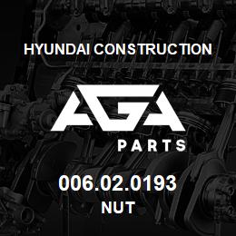 006.02.0193 Hyundai Construction NUT | AGA Parts