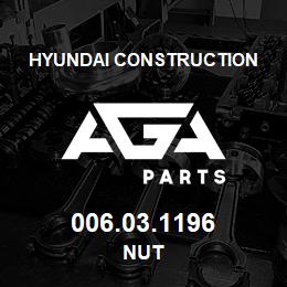 006.03.1196 Hyundai Construction NUT | AGA Parts