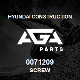 0071209 Hyundai Construction SCREW | AGA Parts